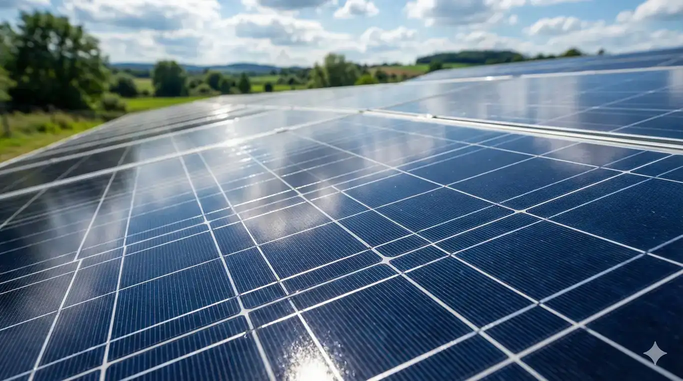 Paneles solares después de limpieza industrial en Albacete