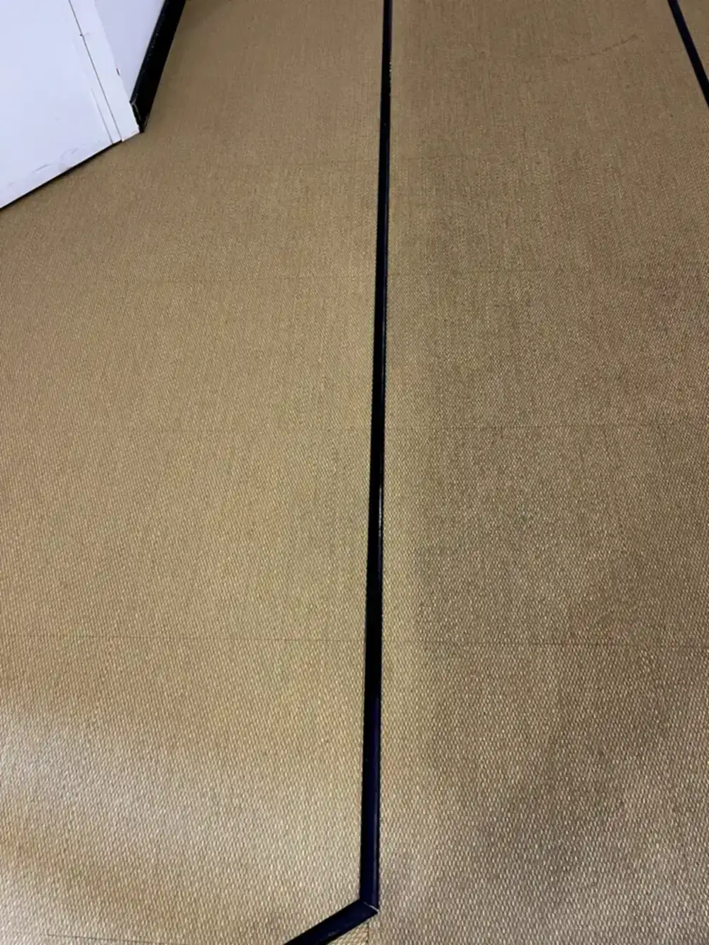 Detail of carpet cleaning showing before and after